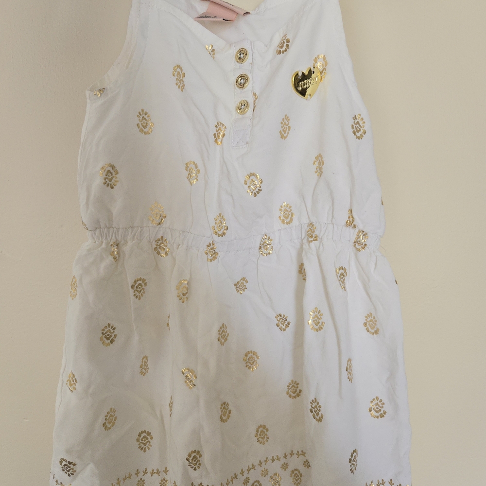 Juicy Couture White and Gold Kids Casual Dress